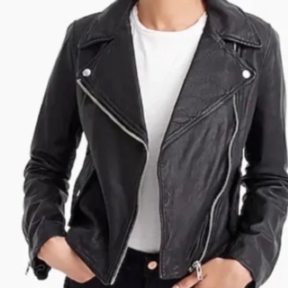 JCrew Jackets & Blazers - JCrew Collection washed leather motorcycle jacket